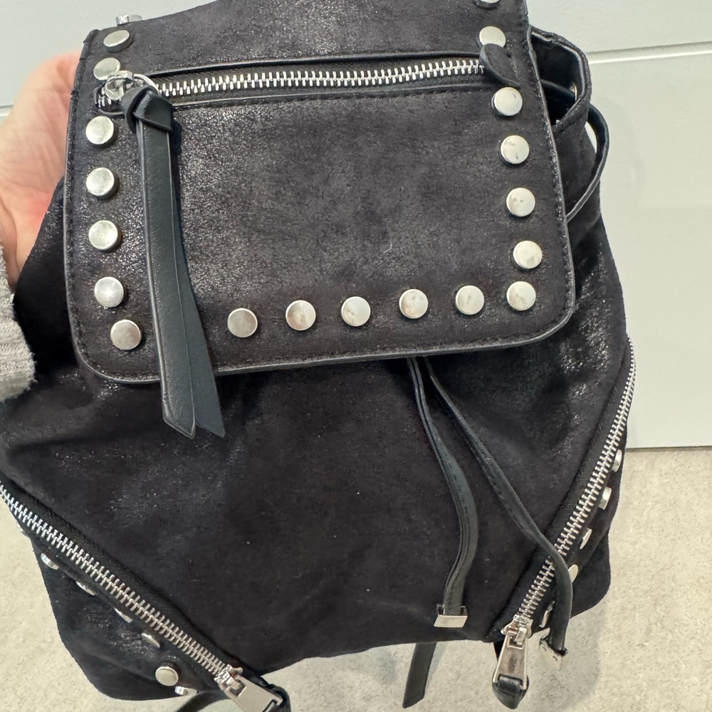 Zara Black Backpack with Silver Studs
